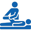 Icone com fisioterapeuta cuidado de paciente